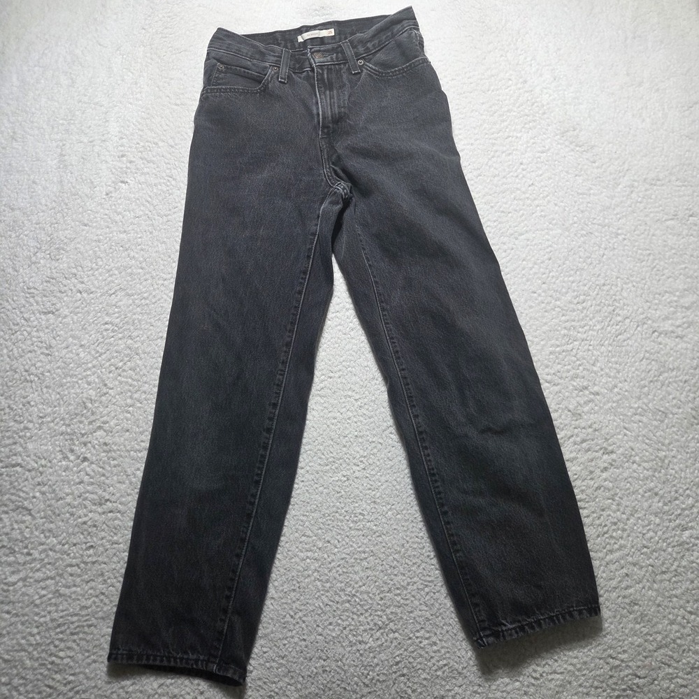 Levi's 94 Baggy Jeans Black Women's Size 25 High Waisted Denim Relaxed Faded